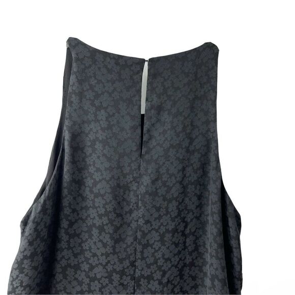BCBGeneration Black Floral Silky Sleeveless Ruffle Hem Dress Womens Size 8 Chic - Picture 4 of 7
